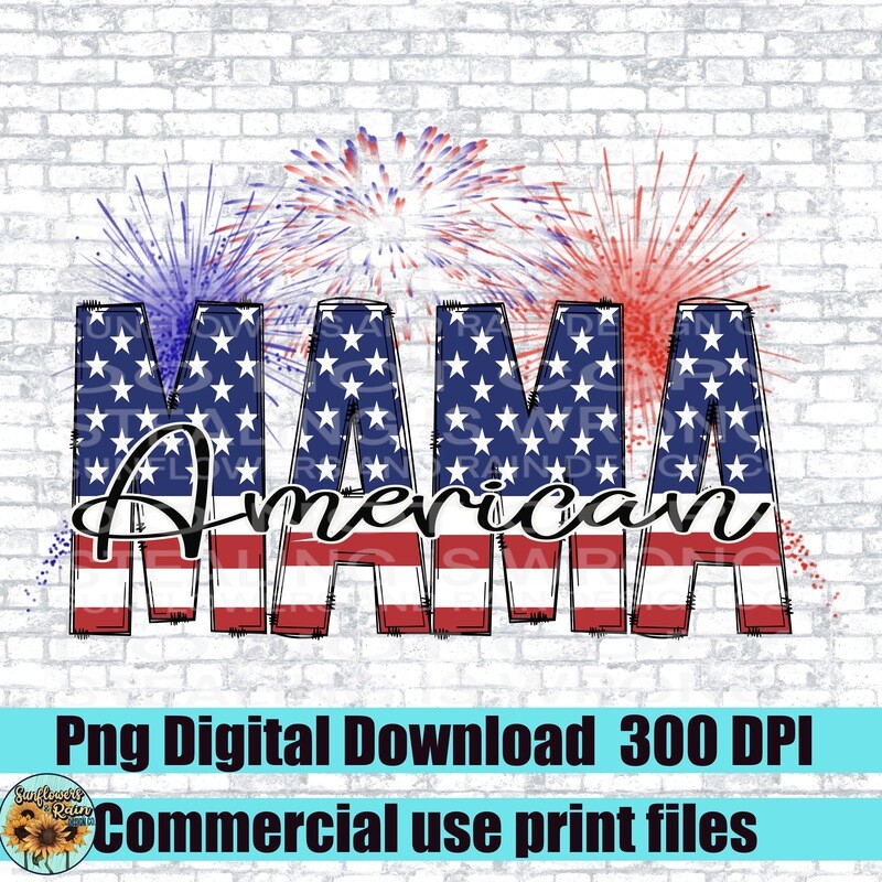 American Mama png file for sublimation or Dtf. Digital download only