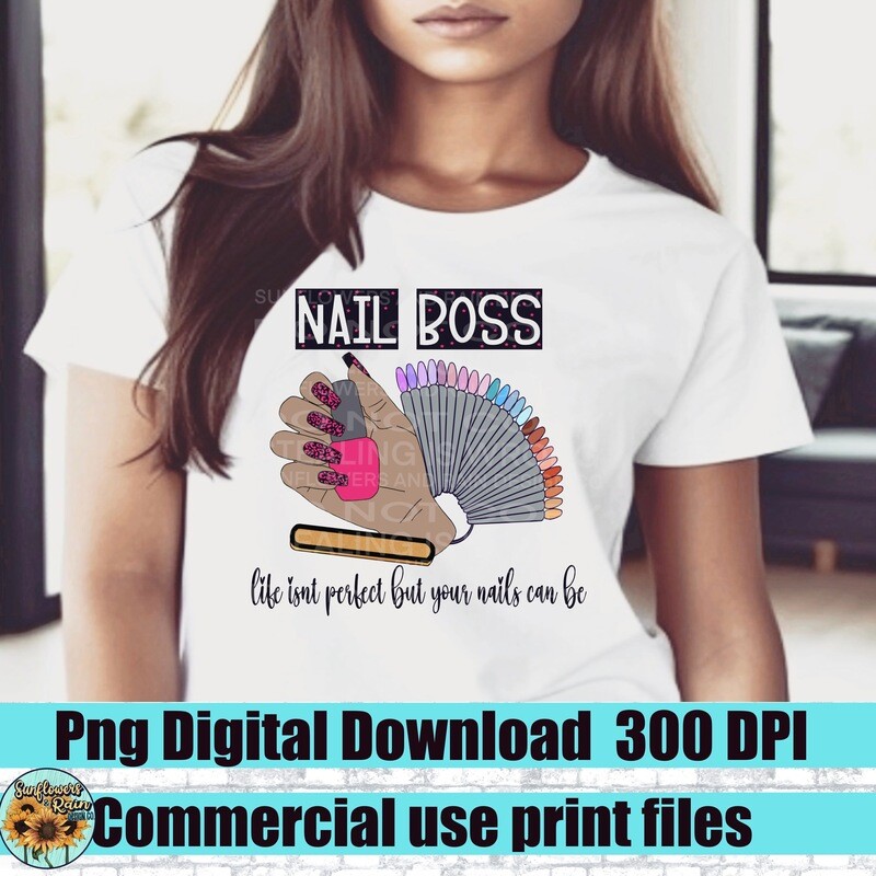 Nail Boss png file for sublimation or dtf. Digital download