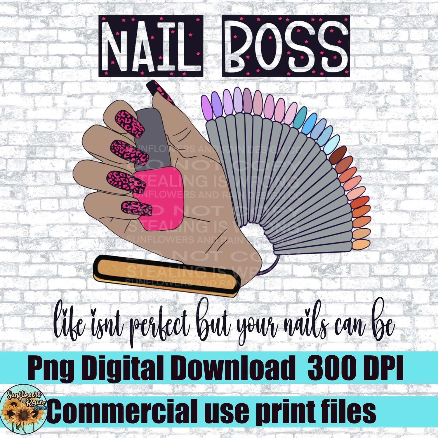Nail Boss png file for sublimation or dtf. Digital download