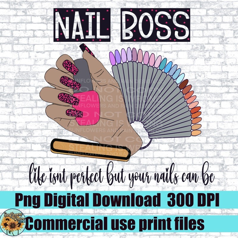 Nail Boss png file for sublimation or dtf. Digital download