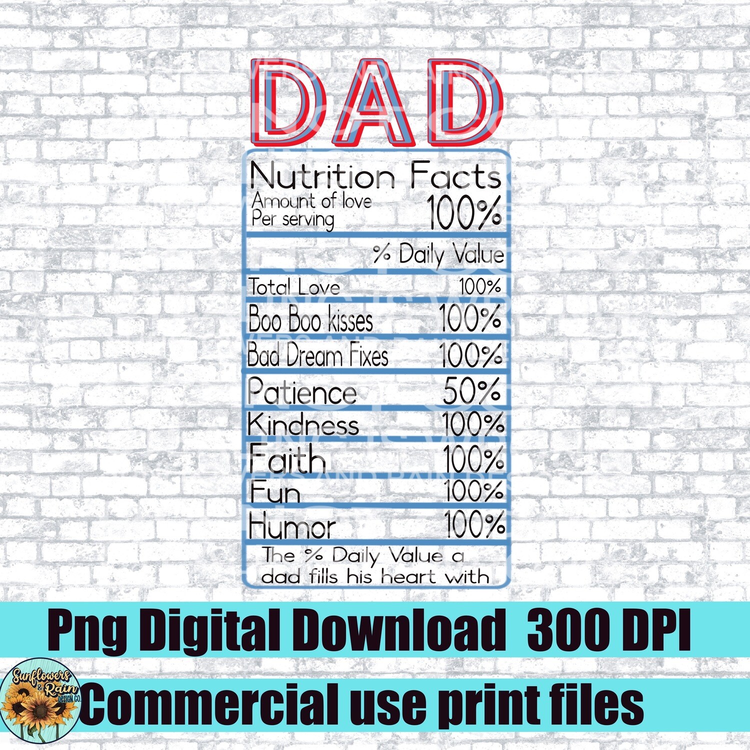 Dad facts png file idigital download, Sublimation design.