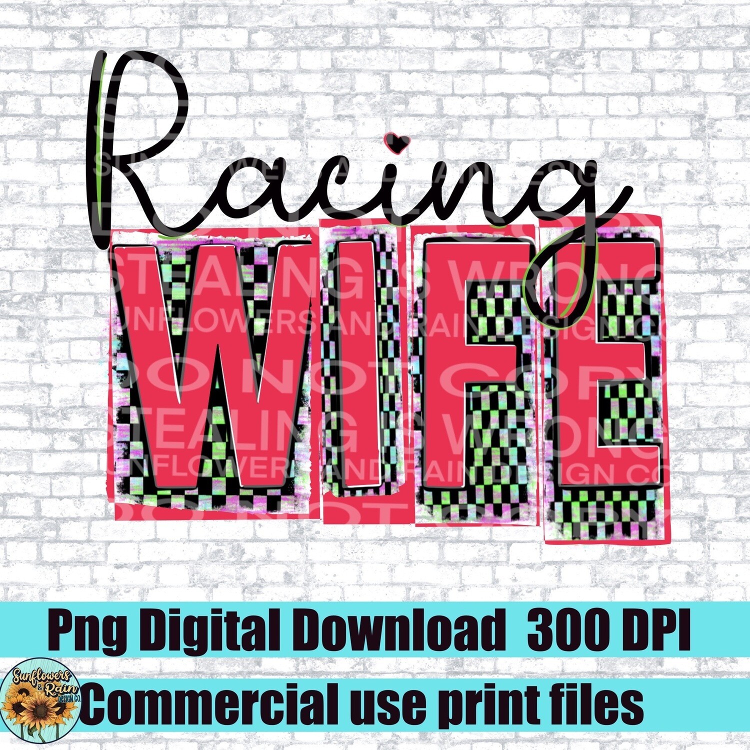 Racing Wife png file for sublimation and dtf. Digital download