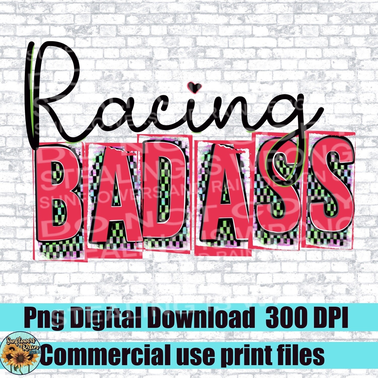Racing bad ass png file for sublimation and dtf. Digital download