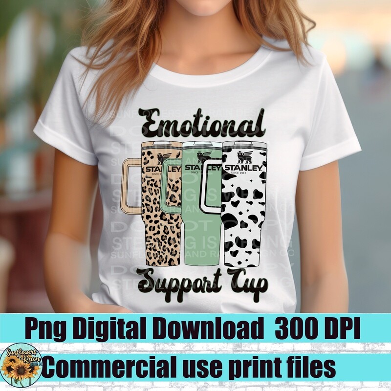Emotional support cup png file for sublimation and dtf. Digital download