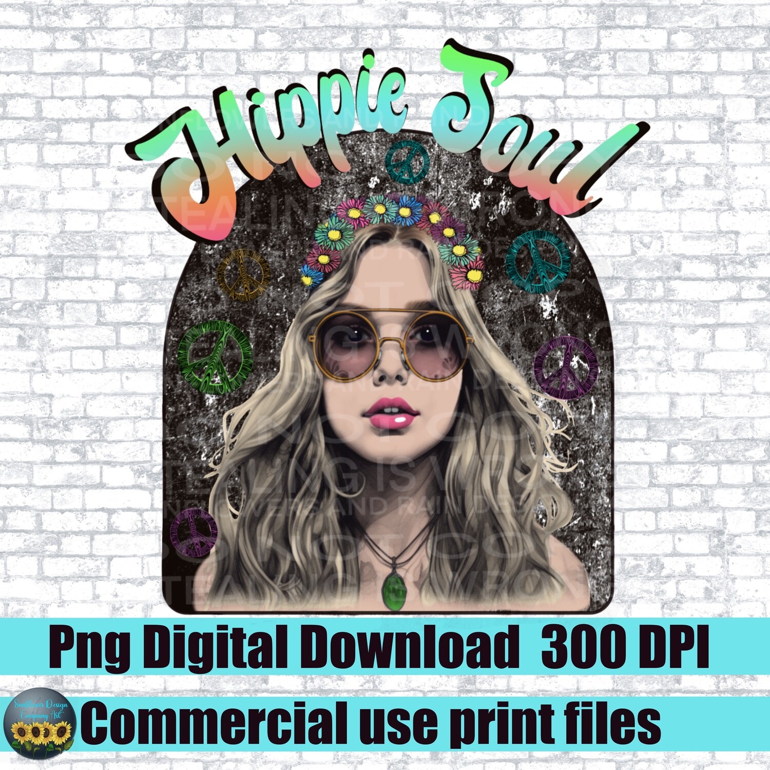 Hippie Soul . png file for sublimation and dtf. Digital download