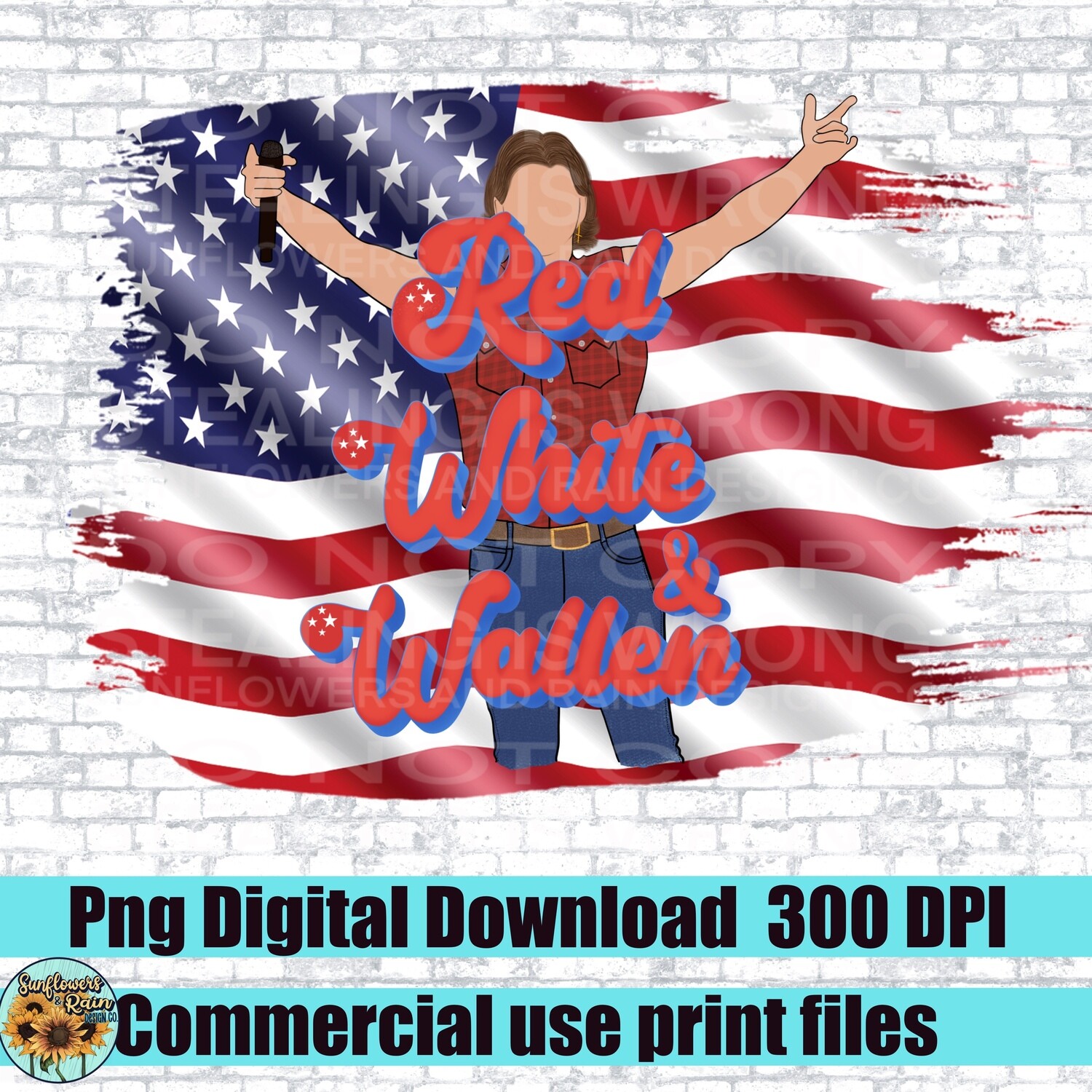 Red white and Wallen png file for sublimation and dtf. Digital download