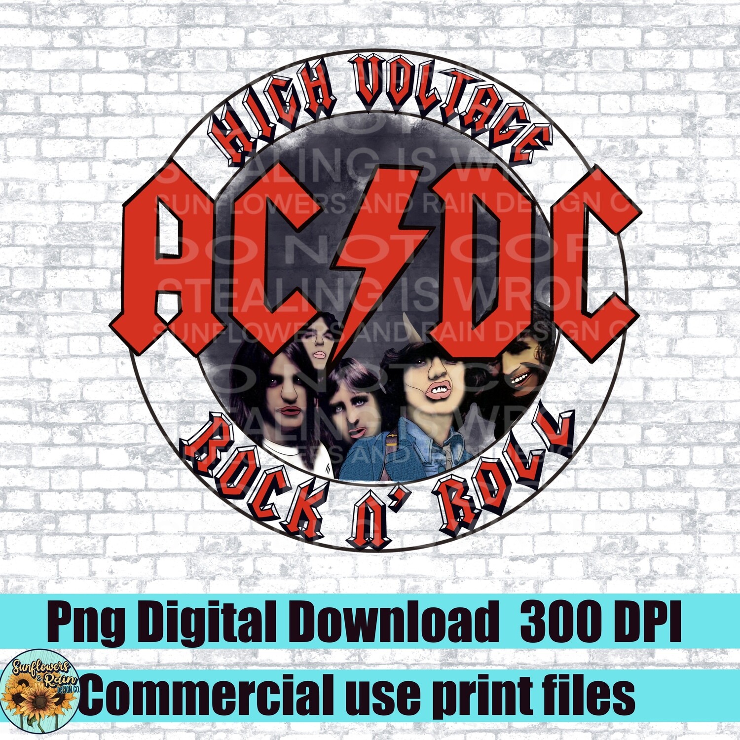 AC/DC. png file for sublimation and dtf. Digital download