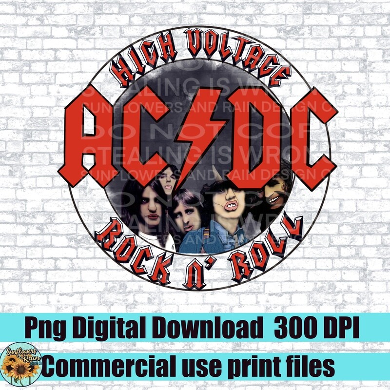 AC/DC. png file for sublimation and dtf. Digital download