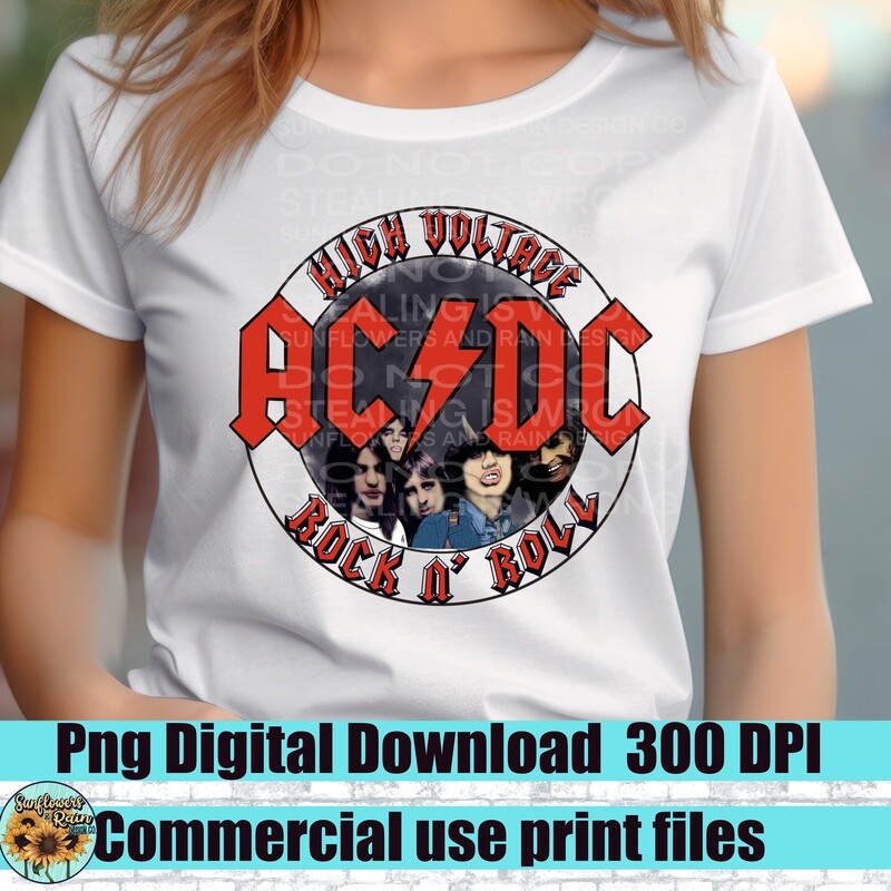 AC/DC. png file for sublimation and dtf. Digital download