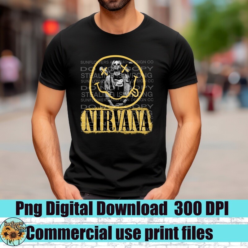 Nirvana  png file for sublimation and dtf. Digital download