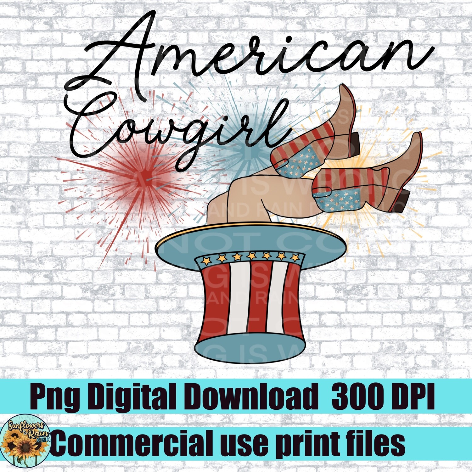 American cowgirl.  png file for sublimation and dtf. Digital download