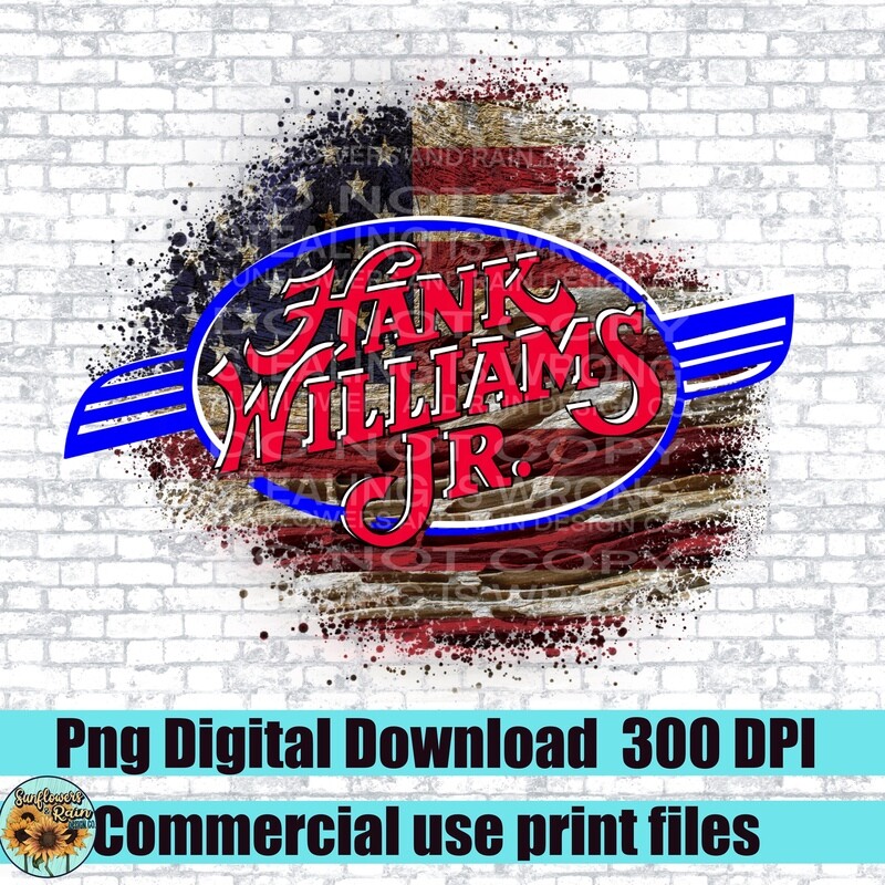 Hank Williams Jr png file for sublimation and dtf. Digital download