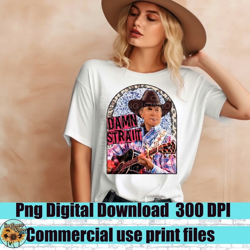 George Strait png file for sublimation and dtf. Digital download