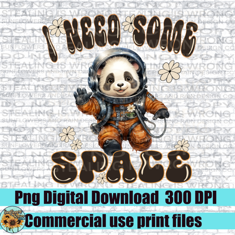 I need some space Panda  png file for sublimation and dtf. Digital download