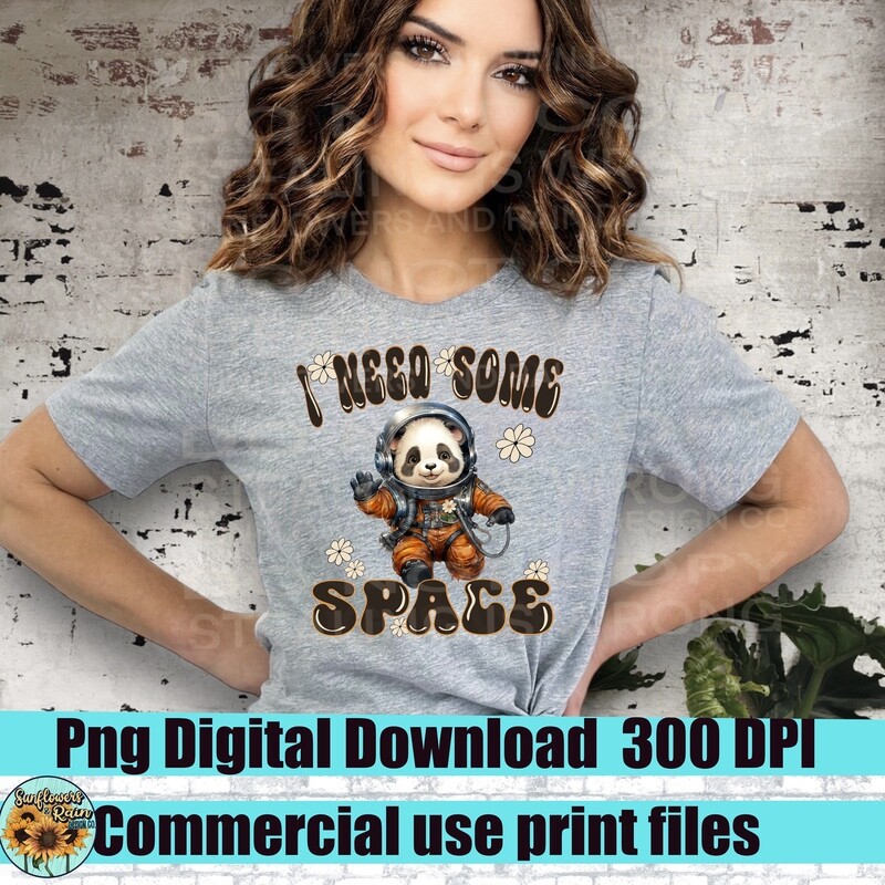 I need some space Panda  png file for sublimation and dtf. Digital download