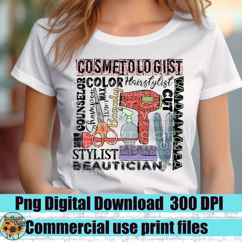 Cosmetologist   png file for sublimation and dtf. Digital download