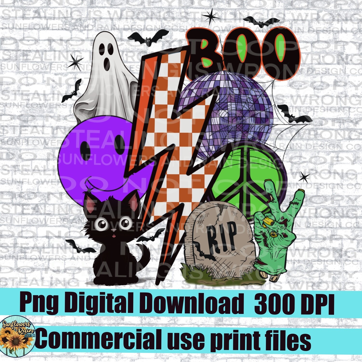 Retro Halloween  png file for sublimation and dtf. Digital download