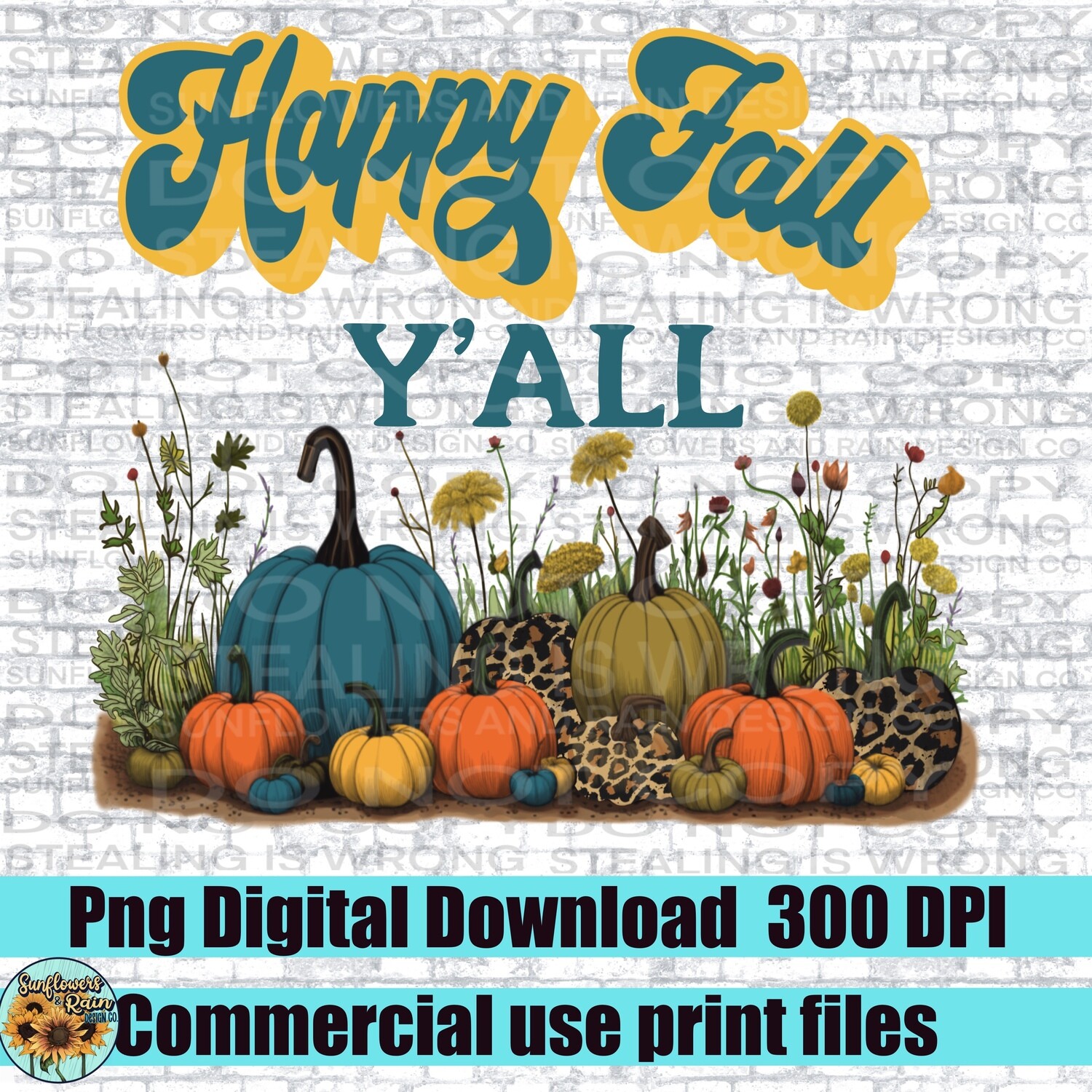 Happy fall y&#39;all png file for sublimation and dtf. Digital download