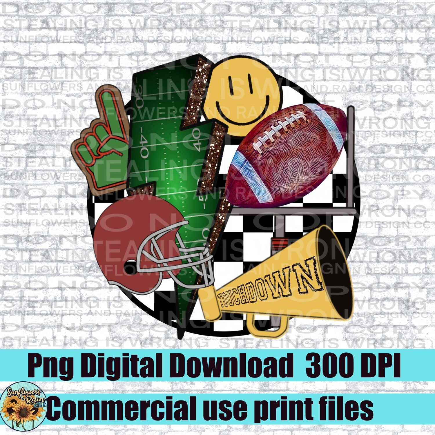 Retro football png file for sublimation and dtf. Digital download