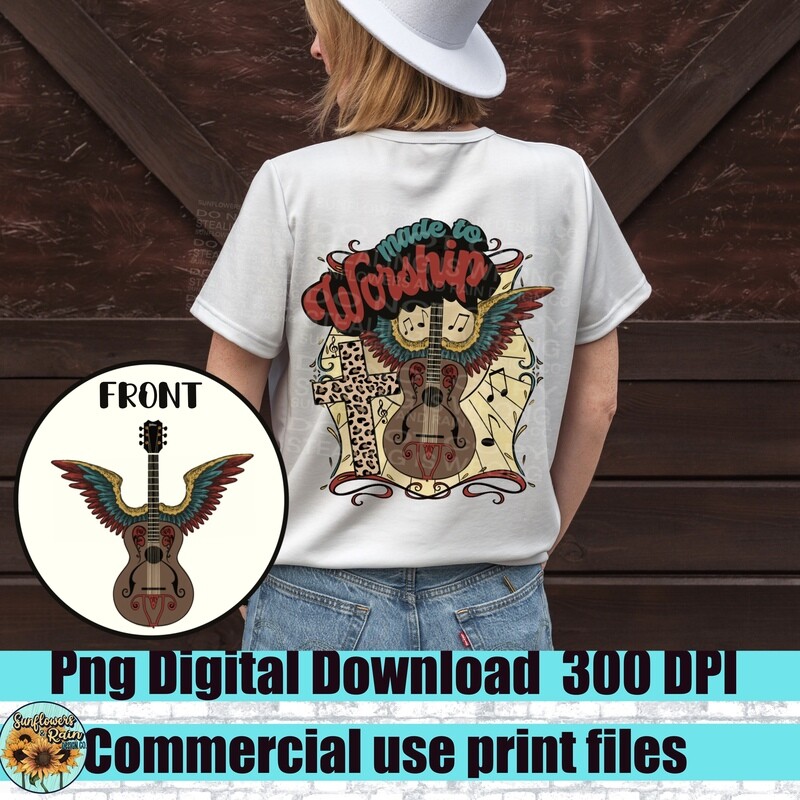 Made to worship Png file for sublimation tshirts.