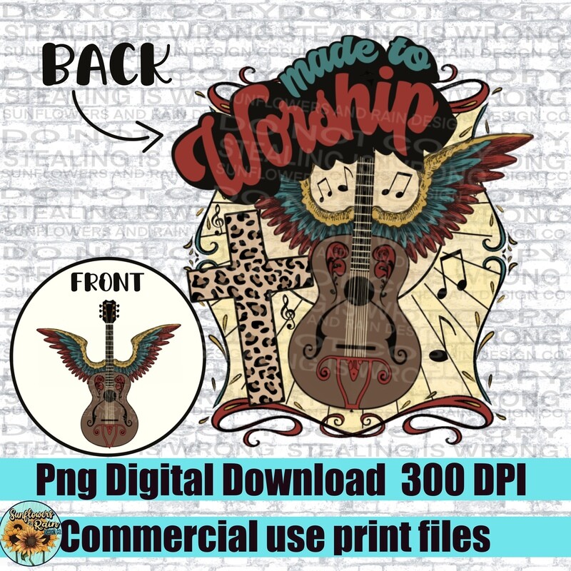 Made to worship Png file for sublimation tshirts.