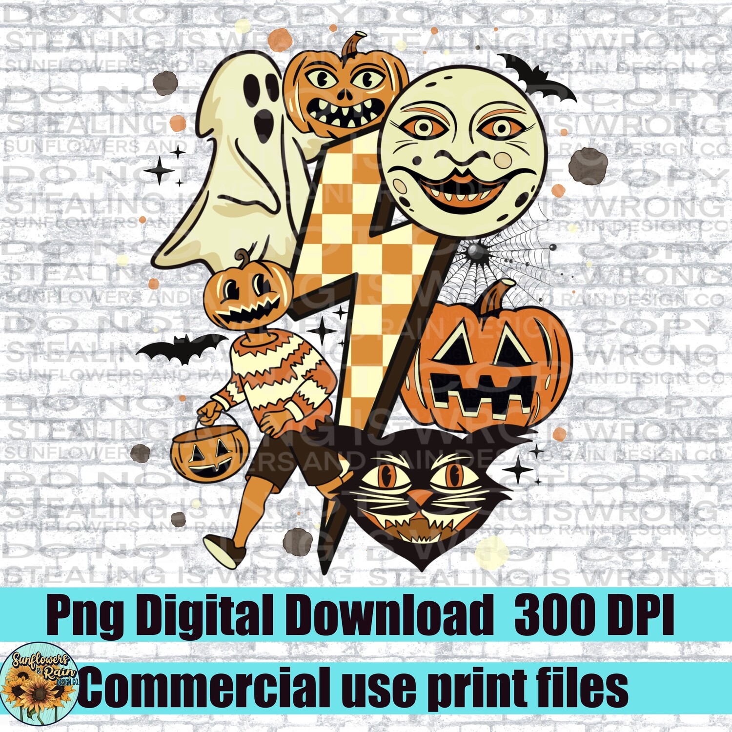 Retro halloween  Sublimation file for png designs digital download