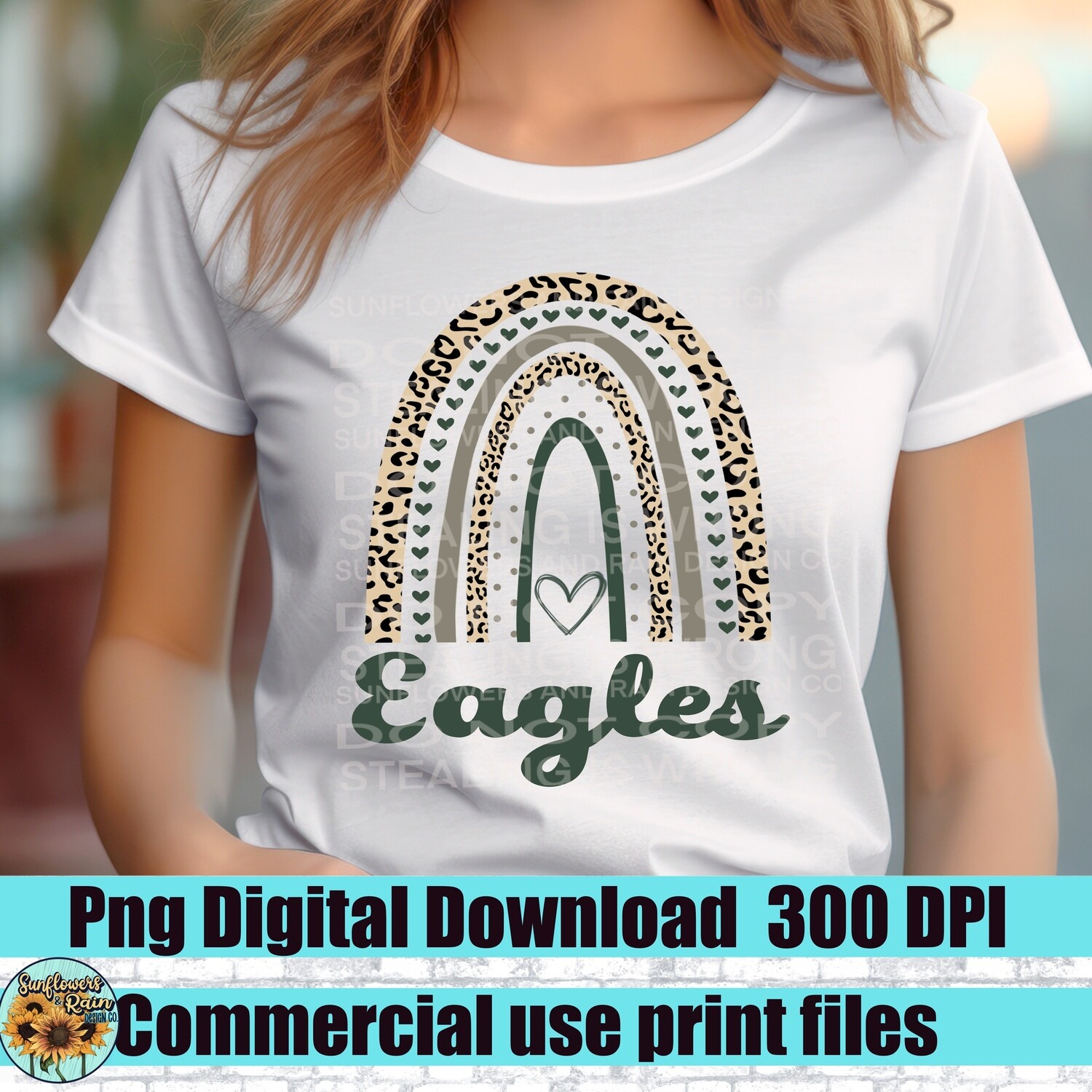 Eagles rainbow school design png file for sublimation and dtf. Digital download