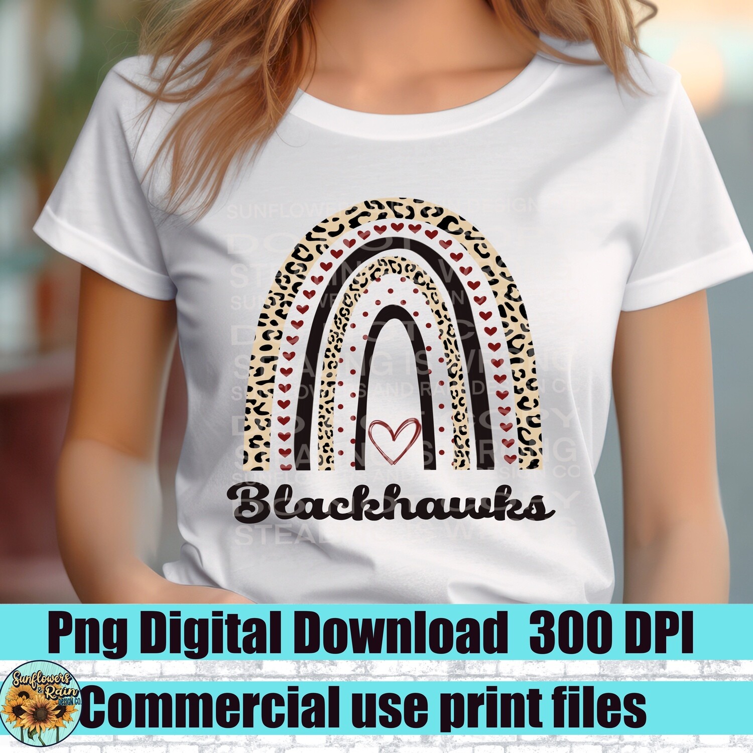 Blackhawks rainbow school design png file for sublimation and dtf. Digital download