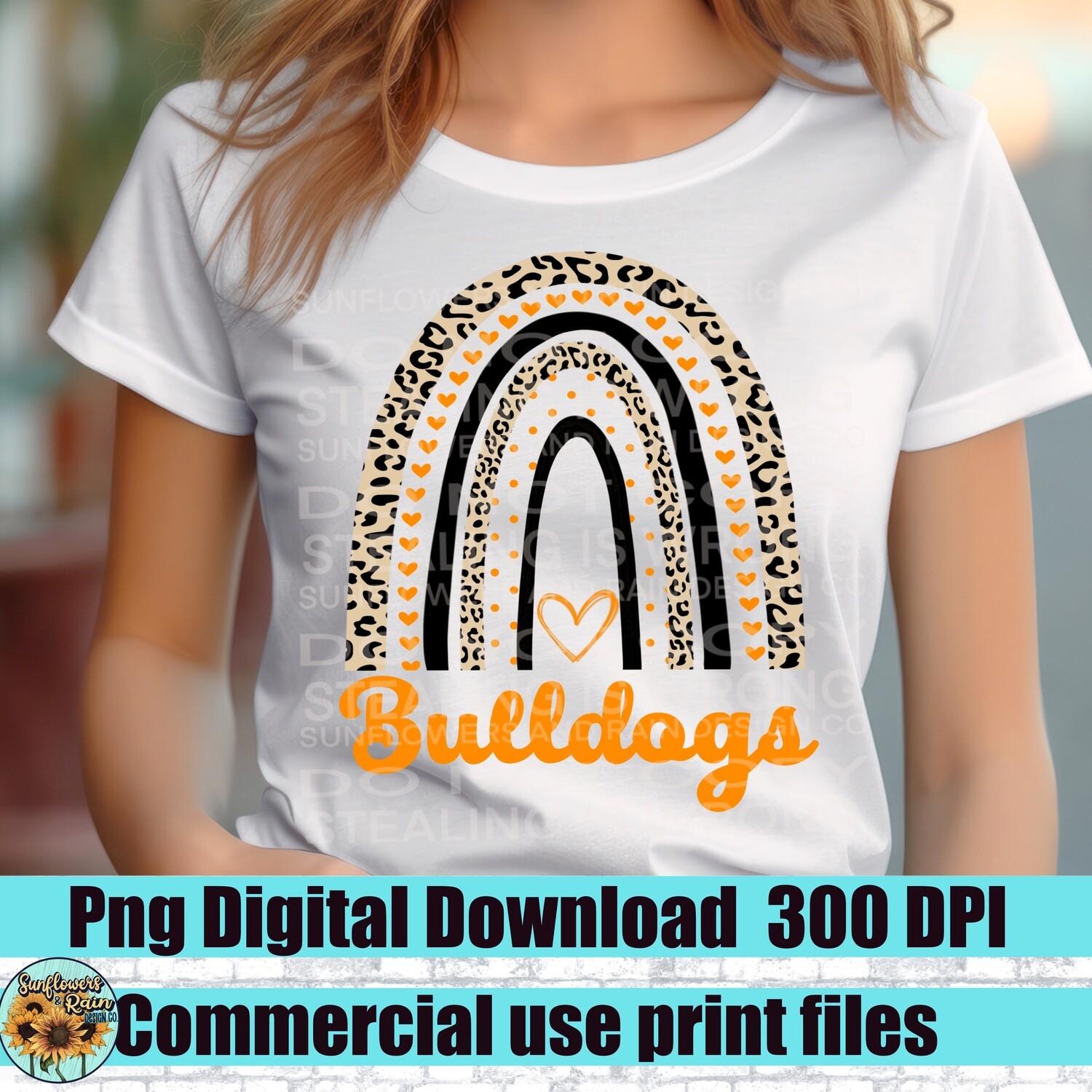 Bulldogs rainbow school design png file for sublimation and dtf. Digital download