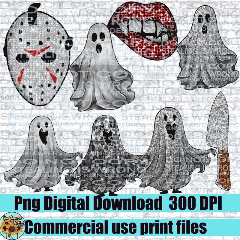 Sequins Halloween clip art  Bundle Individual png files
