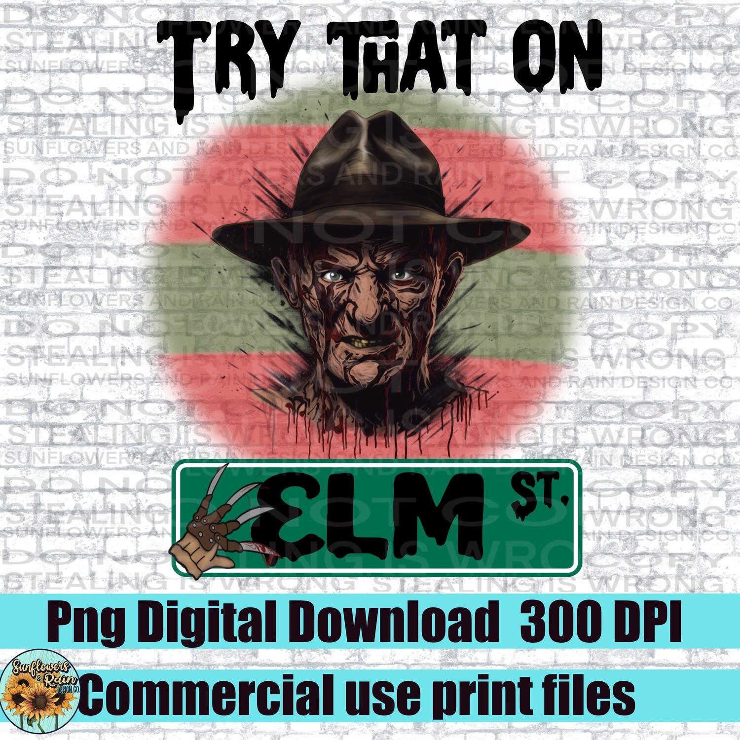 Try that on elm street Png file for sublimation tshirts.