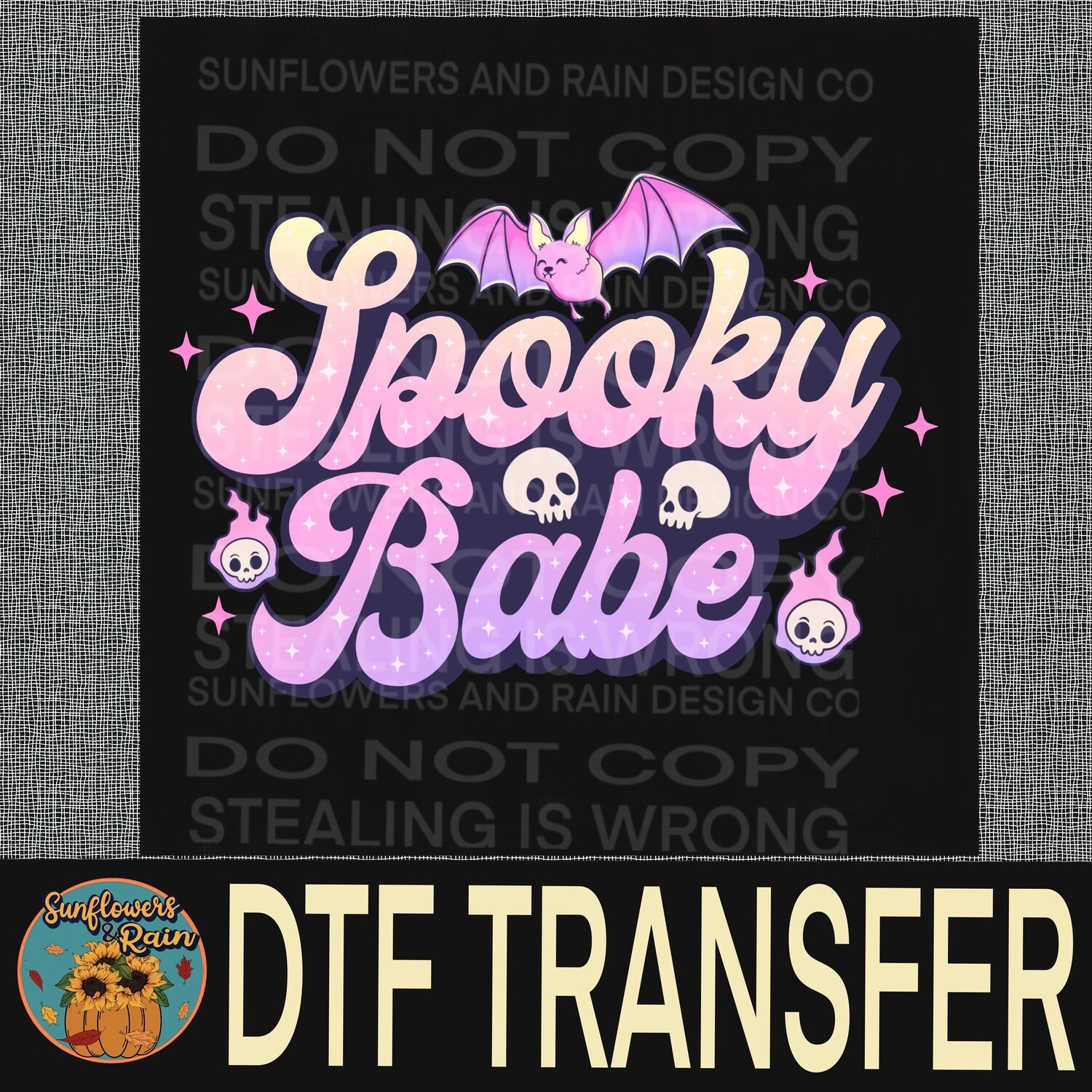 Spooky Babe   Dtf transfer.