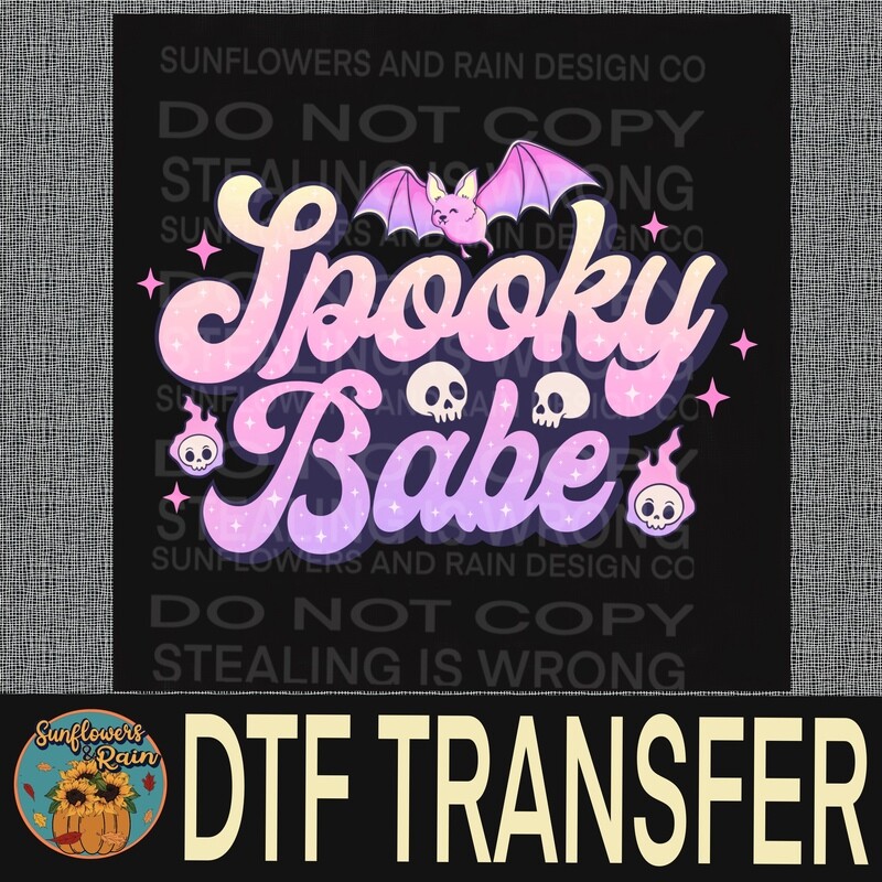 Spooky Babe   Dtf transfer.