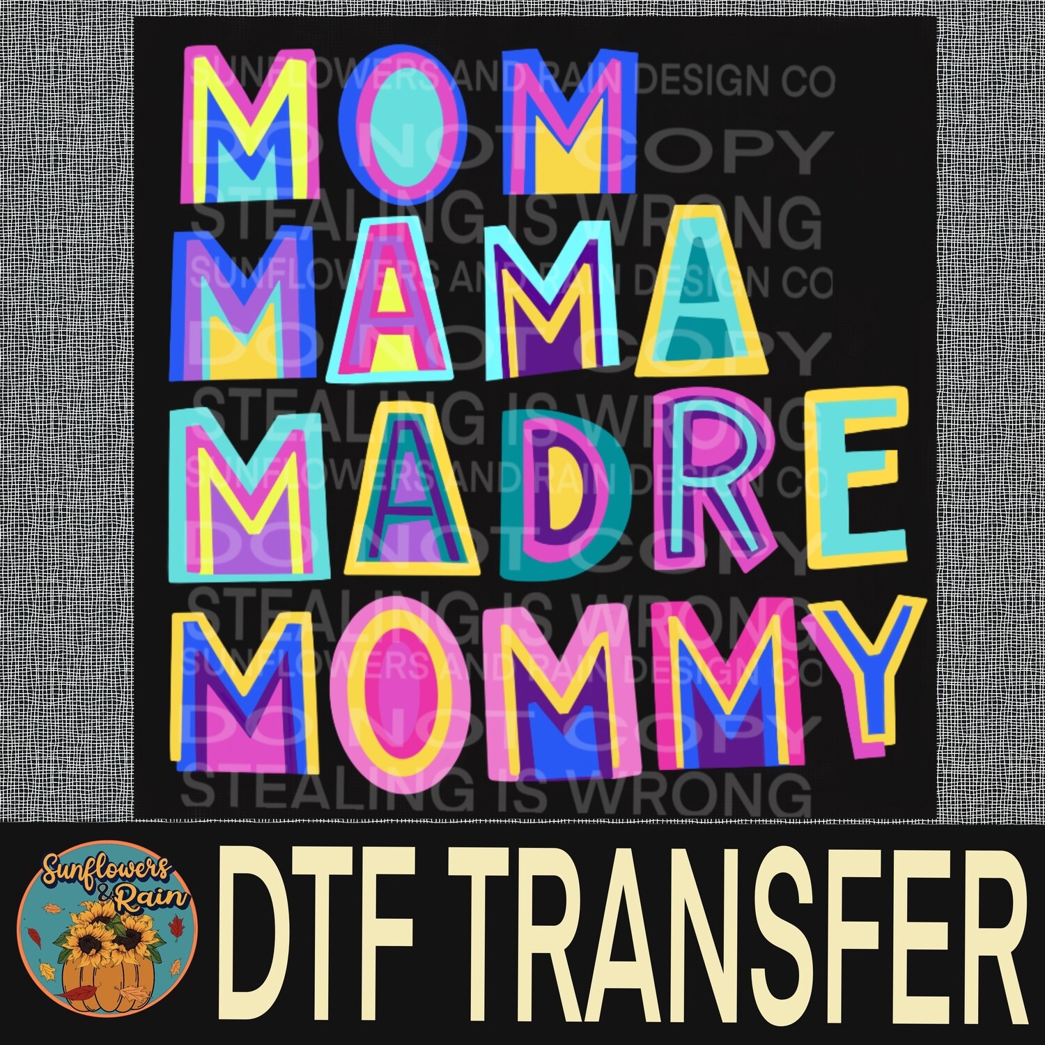 Neon mama Dtf transfer.