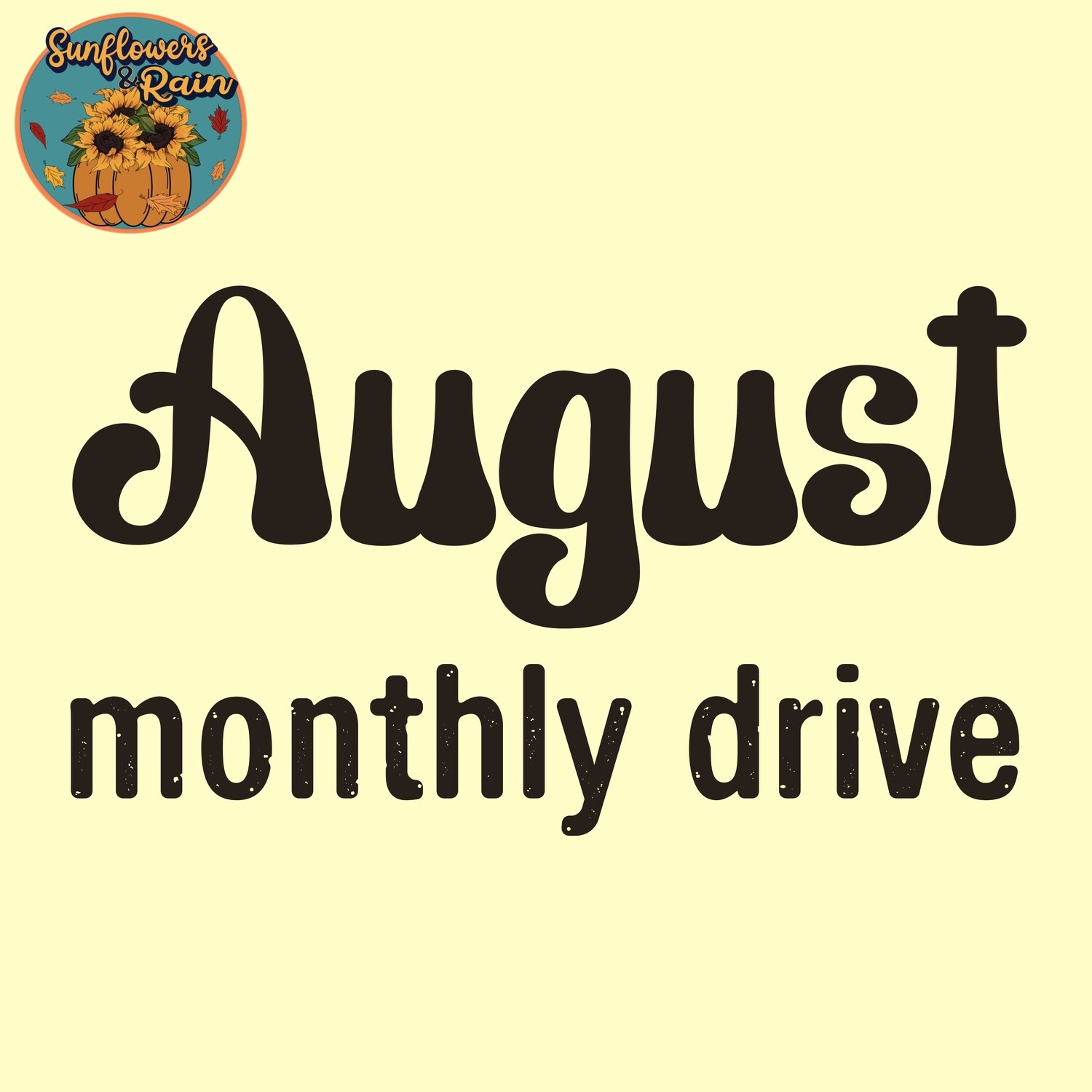August 2023 monthly  drive. 50 plus design