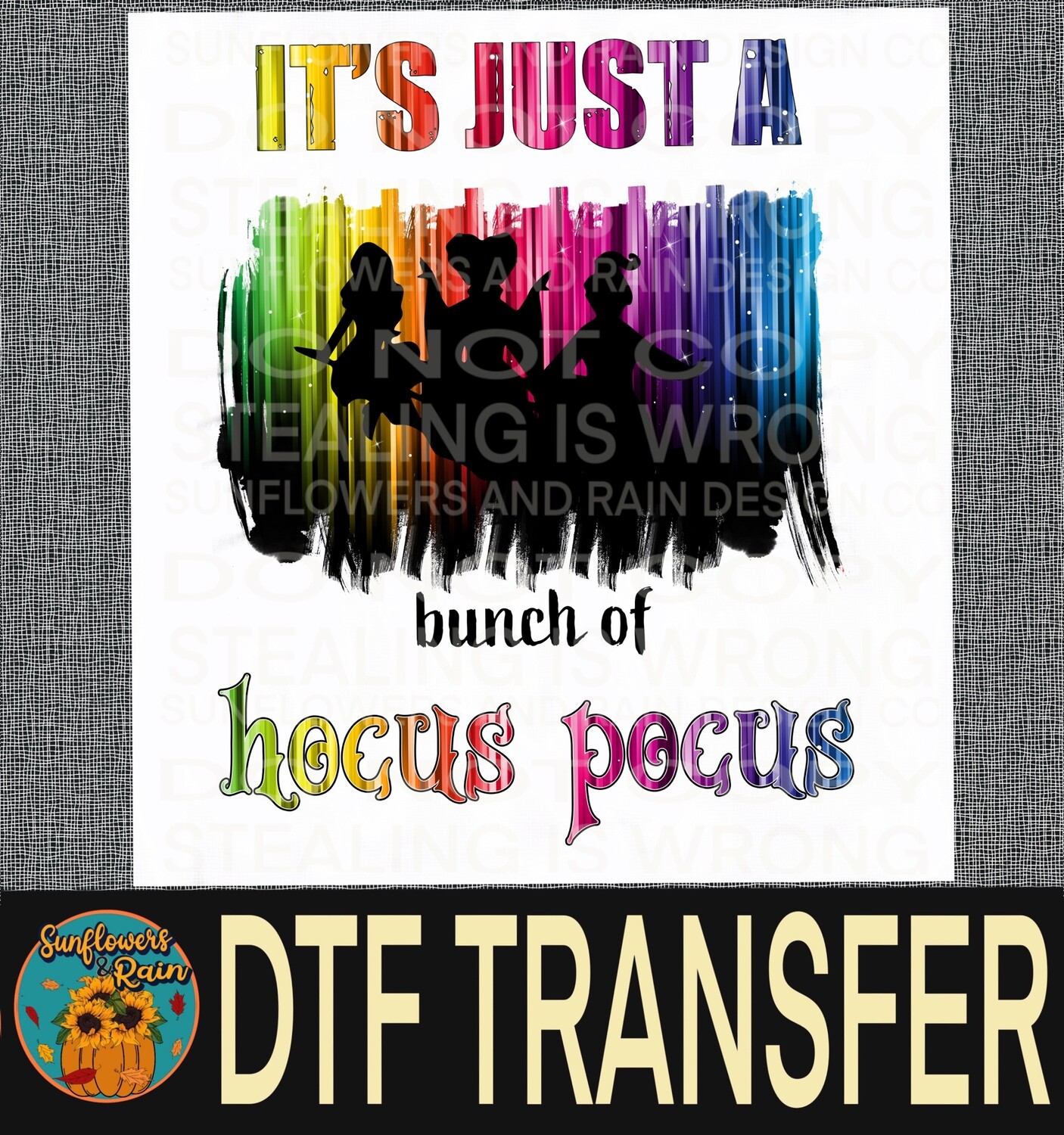 Hocus pocus colorful  Dtf transfer.