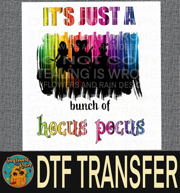 Hocus pocus colorful  Dtf transfer.