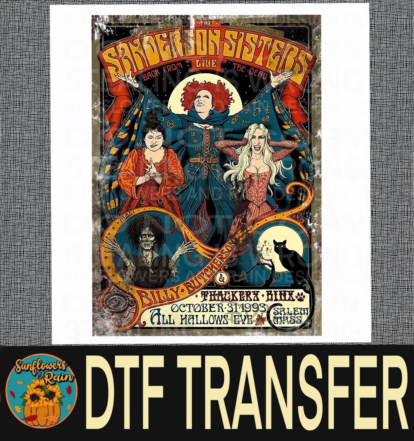 Sanderson sisters colorful  Dtf transfer.