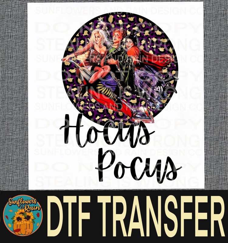 Hocus pocus leopard print   Dtf transfer.