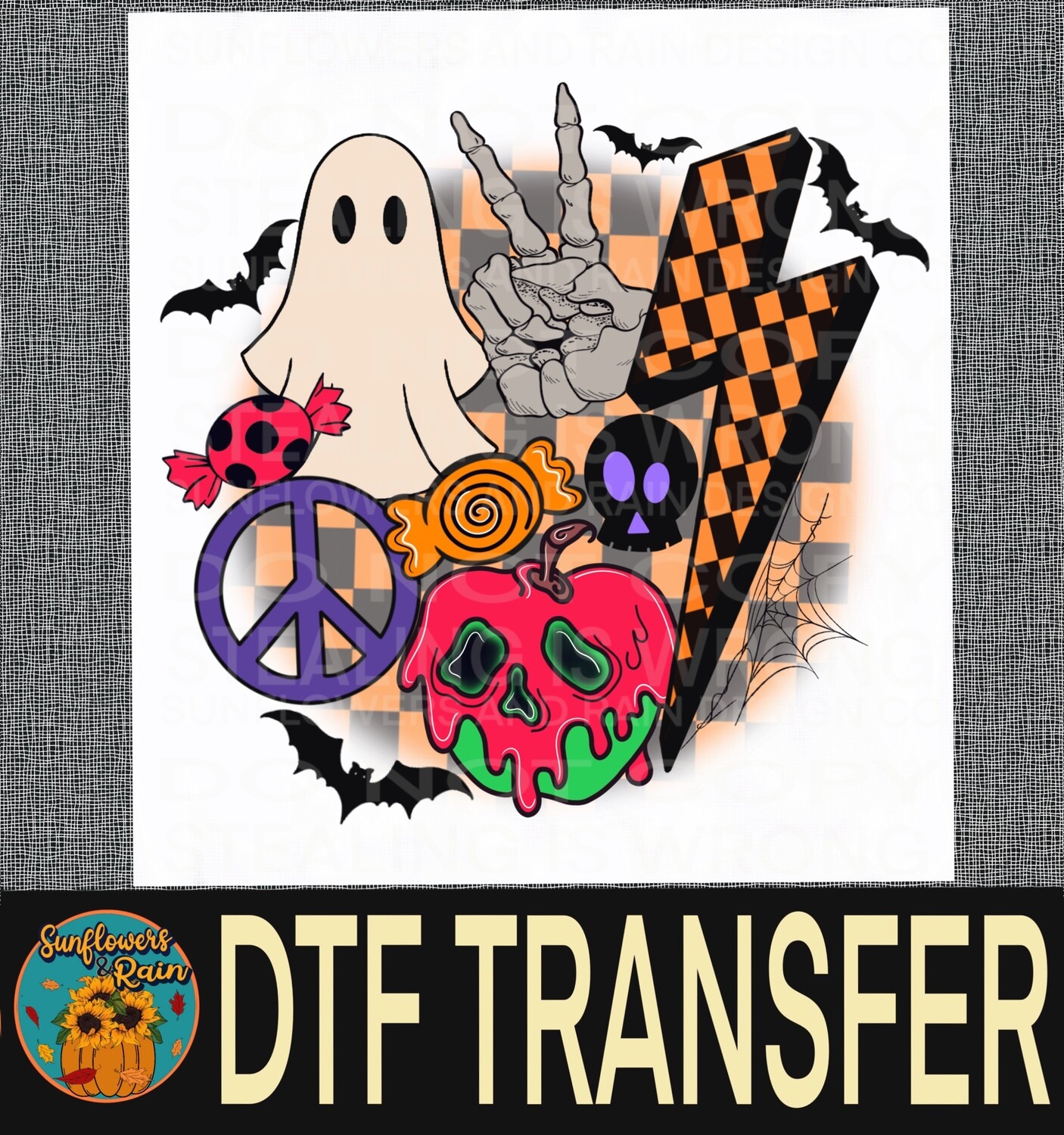Retro Halloween   Dtf transfer.