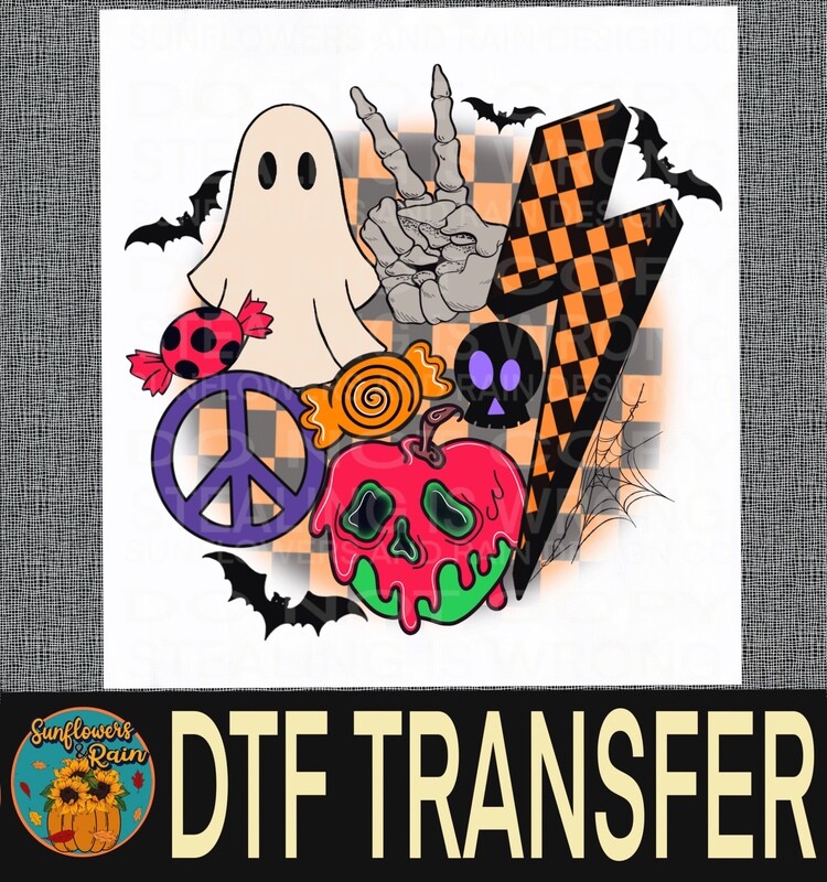 Retro Halloween   Dtf transfer.
