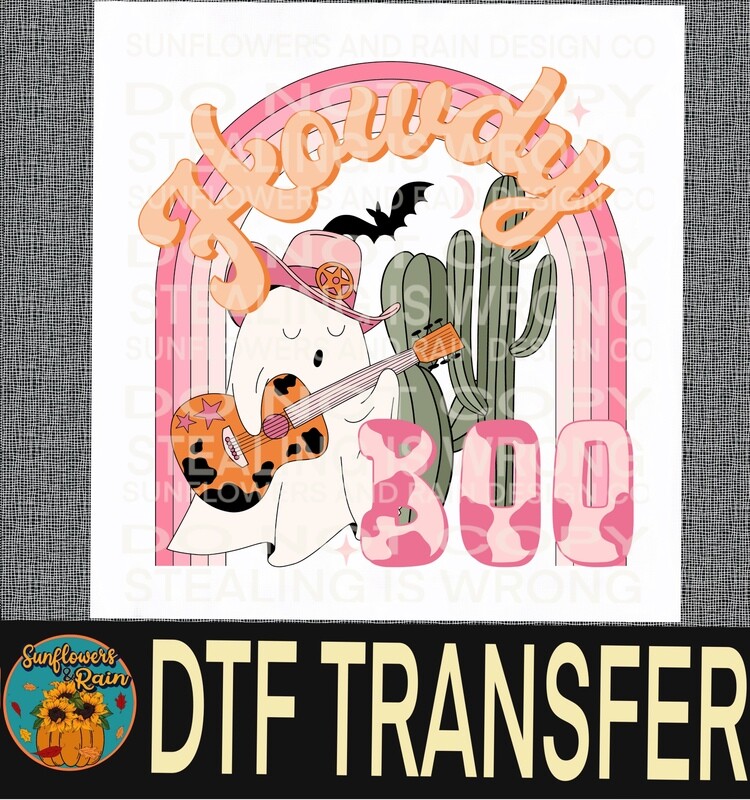 Retro howdy Boo  Dtf transfer.