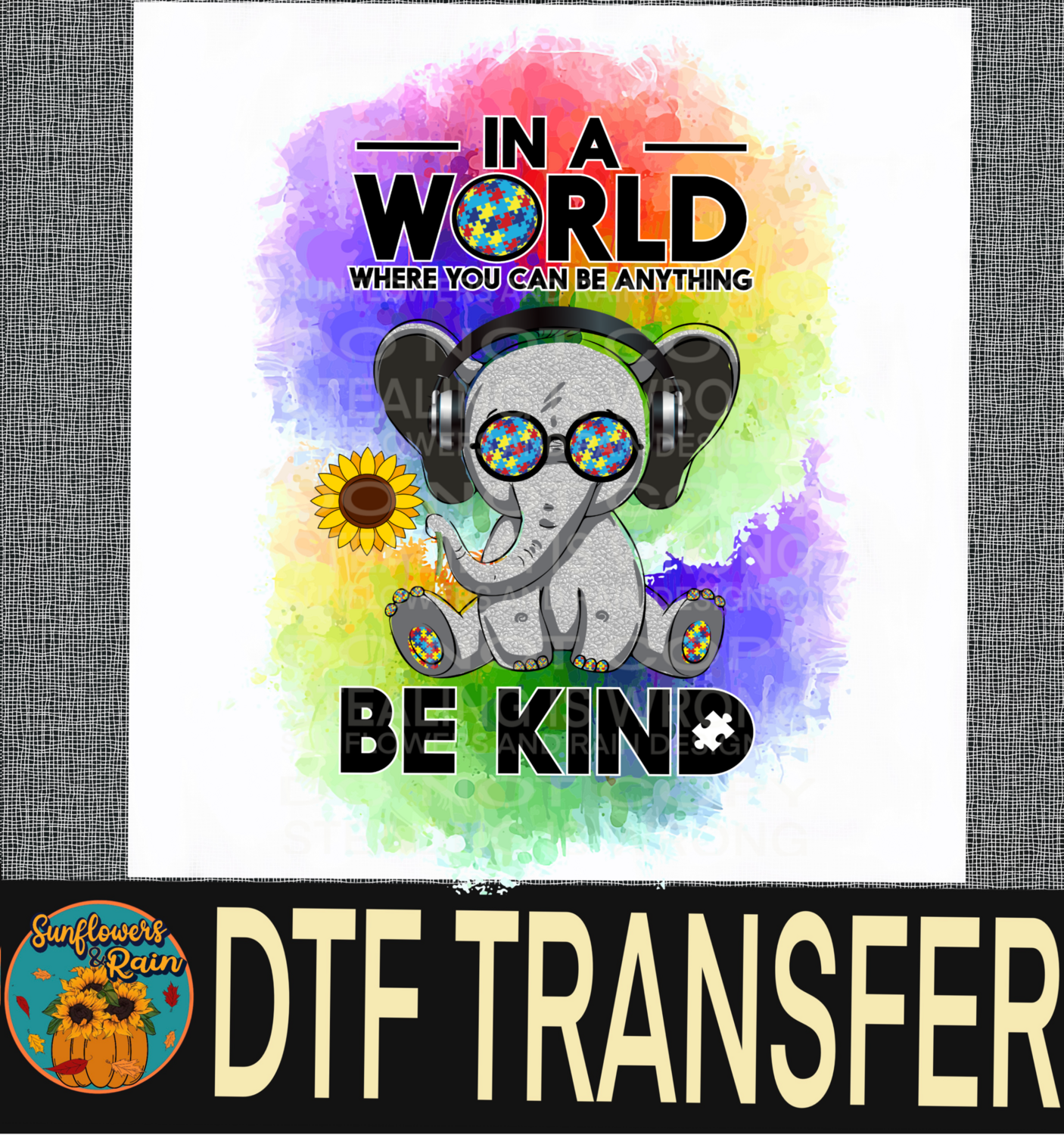 Be kind autism awareness Dtf transfer.