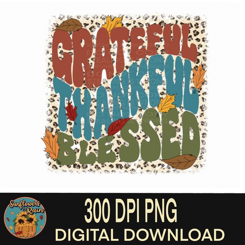 Grateful thankful blessed  Halloween Png, Sublimation Design Downloads