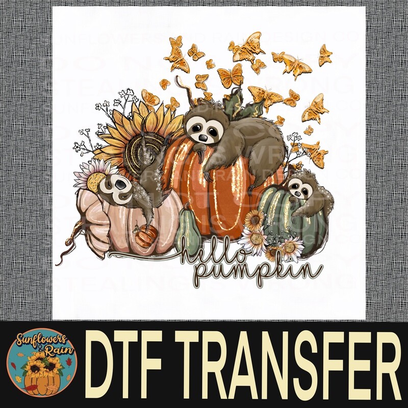 Sloth fall    Dtf transfer.