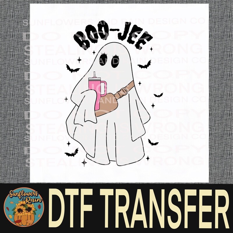 Boo Jee ghost Dtf transfer.
