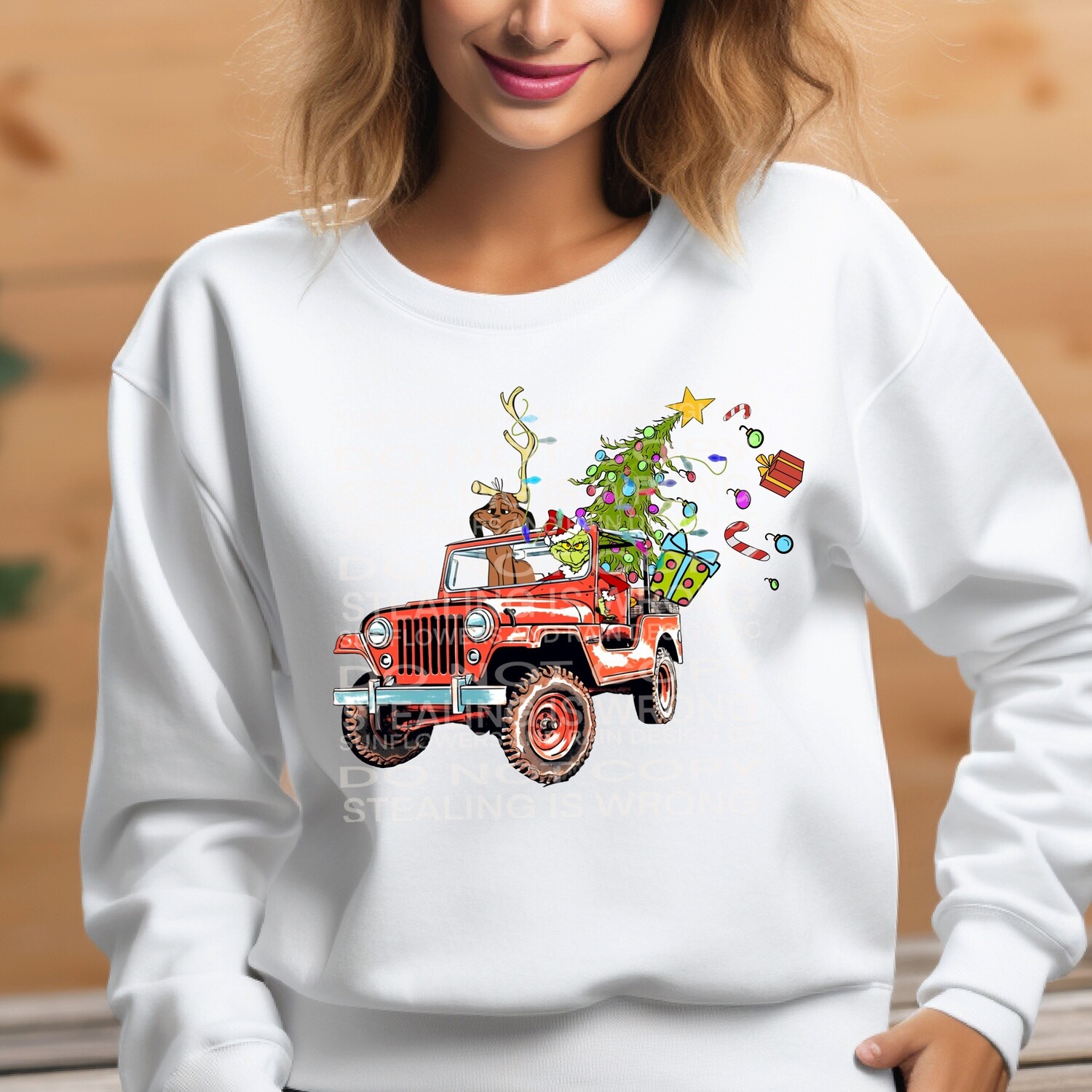 Grinch Jeep T-shirt or sweatshirt 
Please read full description