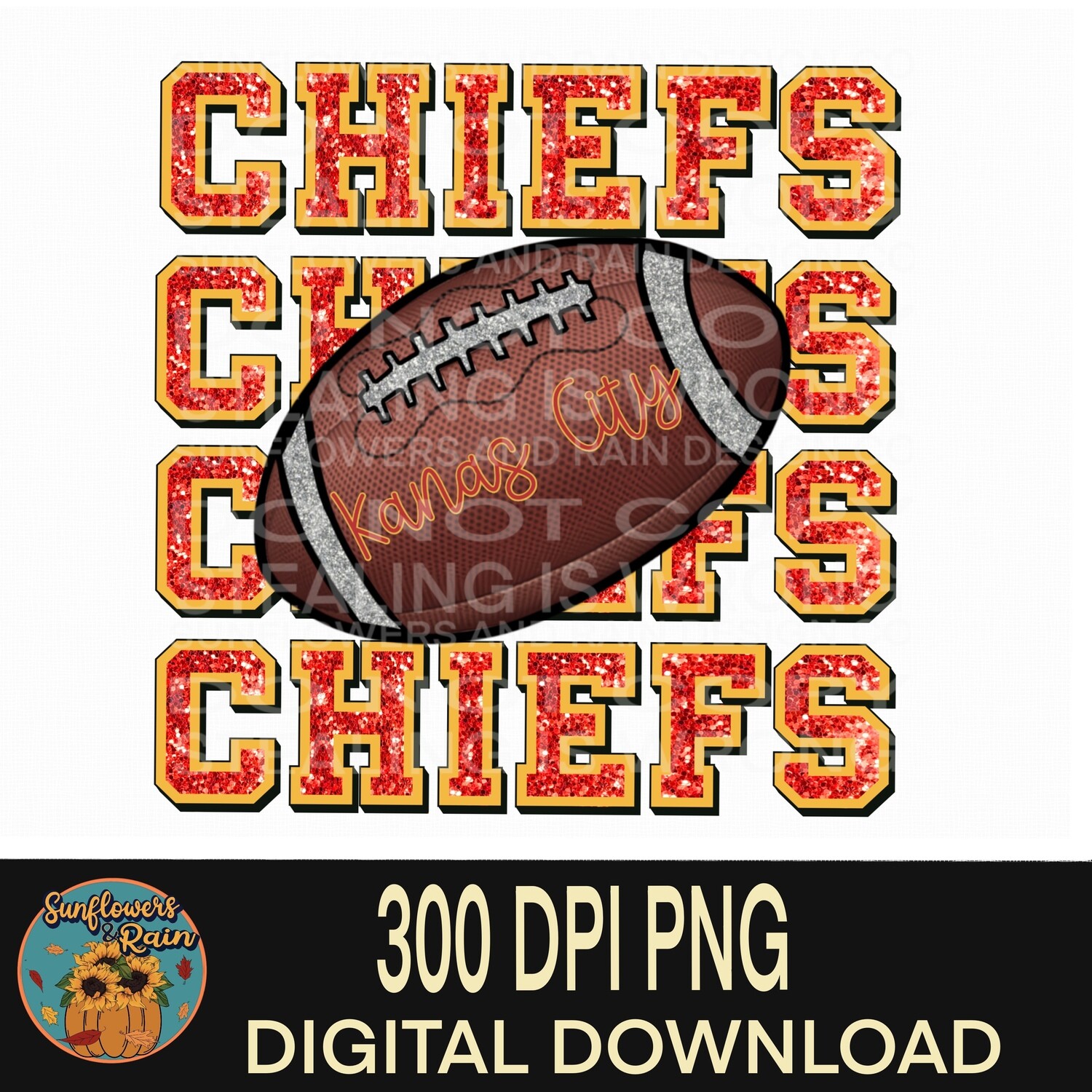 Chiefs glitter png file included  digital download, Sublimation design.