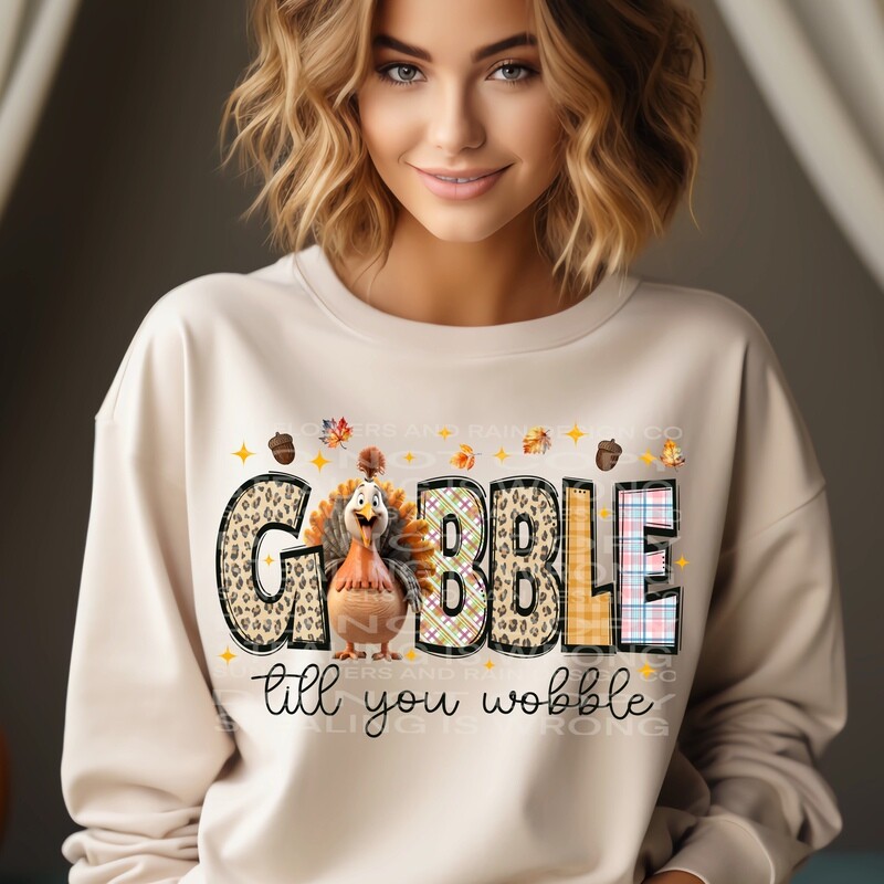 Gobble till you wobble png file included  digital download, Sublimation design.