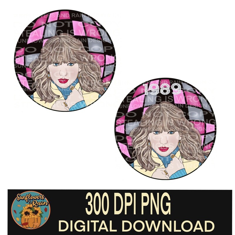 Taylor 1989  png file for sublimation T-shirts. Get Both
